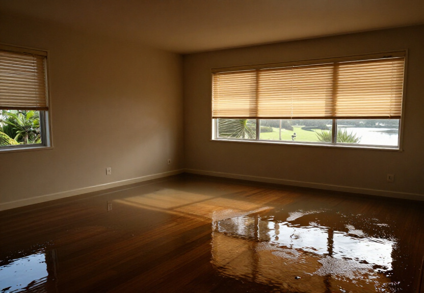 Water-damaged retail space in Brookvale before cleanup